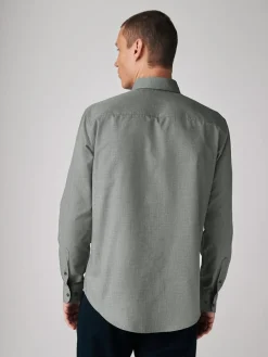 Next Grey Marl Regular Fit Button Down Easy Iron Oxford Shirt^ Shirts|Occasionwear