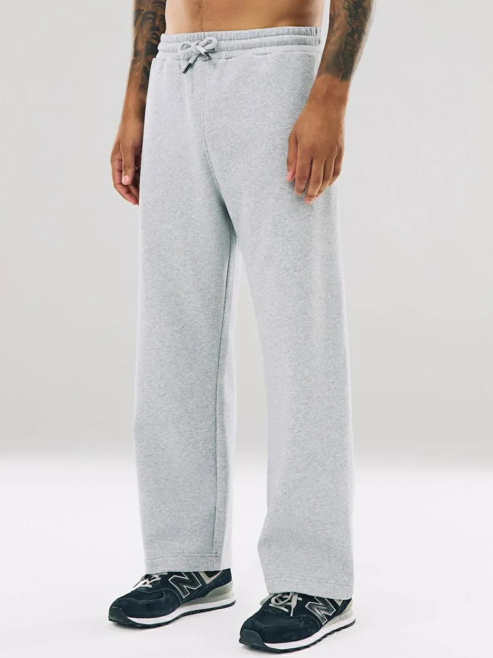 Discount Next Grey Marl Straight Fit Relaxed Fit Brushback Heavyweight Joggers