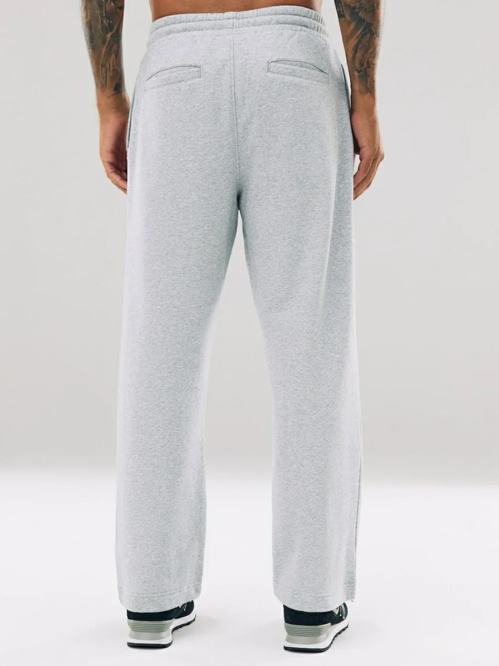 Discount Next Grey Marl Straight Fit Relaxed Fit Brushback Heavyweight Joggers