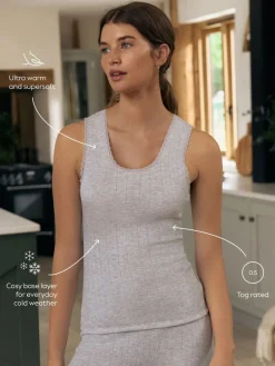 Sale Next Thermal Maximum Warmth Cosy Pointelle Vest Grey Marl