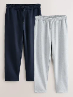 Next Straight Fit Brushback Heavyweight 2 Pack Joggers^ Joggers|Joggers