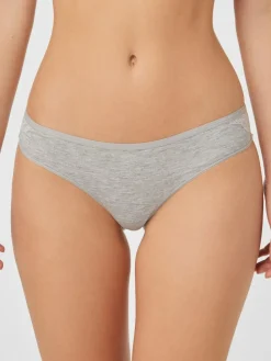 Next Grey Marl/Pink/Plum Bikini Cotton Lace Knickers 4 Pack^Women Panties