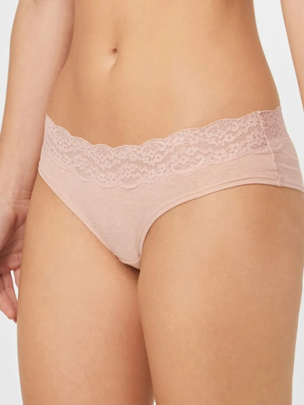 Clearance Next Grey Marl/Pink/Plum Short Cotton Lace Knickers 4 Pack