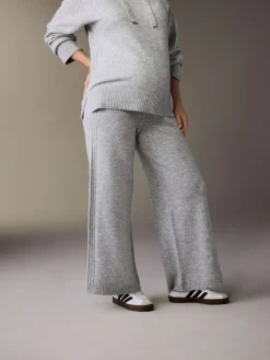 Next Grey Maternity Knitted Wide Leg Trousers^Women Pants