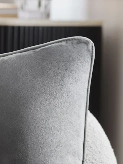 Next Grey Matte Velvet Contrast Pipe 50 x 50cm Cushion^ Cushions & Throws