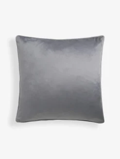 Next Grey Matte Velvet Contrast Pipe 50 x 50cm Cushion^ Cushions & Throws