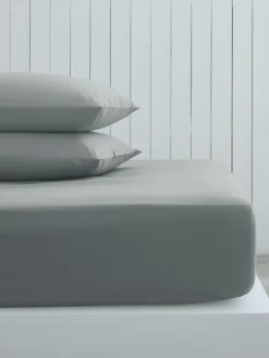 Sale Next Grey Mid Cotton Rich Fitted Bed Sheet