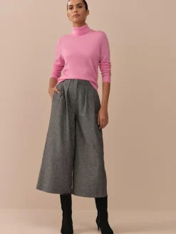 New Next N. Premium Herringbone Culottes With Wool Grey