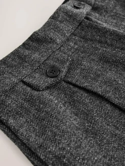 Best Next Grey N. Premium Wide Leg Pleated Trousers With Wool