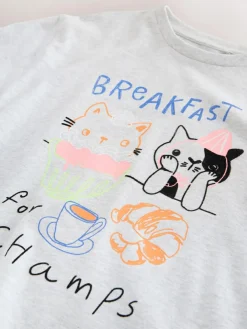 Discount Next Grey Pets Oversized Graphic Print T-Shirt (3-16yrs)