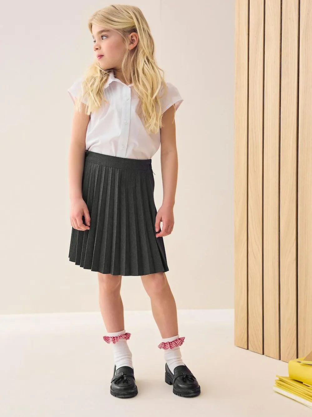 New Next Grey Pleat School Skirt (3-16yrs)