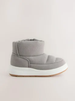 New Next Quilted Pull On Boots Grey