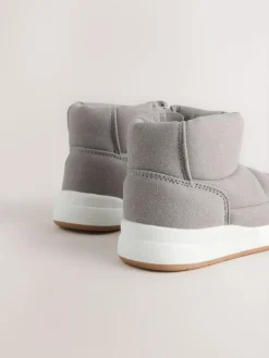New Next Quilted Pull On Boots Grey