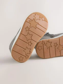 New Next Quilted Pull On Boots Grey