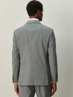 Next Regular Fit Contrast Fabric Detail Suit Jacket Grey