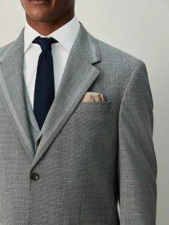 Next Regular Fit Contrast Fabric Detail Suit Jacket Grey