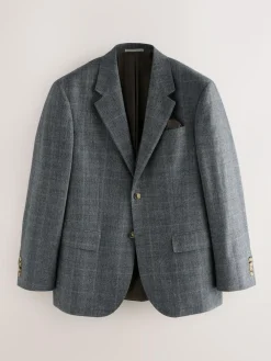 Clearance Next Grey Regular Fit Signature Reda Italian Wool Fabric Check Suit Jacket