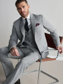 Discount Next Regular Fit Signature Nova Fides 100% Italian Wool Suit Jacket Grey