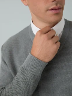 Next Regular Fit Textured Oxford Mock Shirt Jumper^ Knitwear|Knitwear