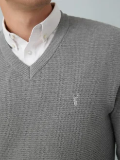 Next Regular Fit Textured Oxford Mock Shirt Jumper^ Knitwear|Knitwear