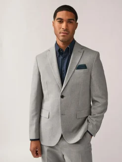 Next Grey Regular Fit Textured Suit Jacket^ Grey Suits|Blazers & Formal Jackets