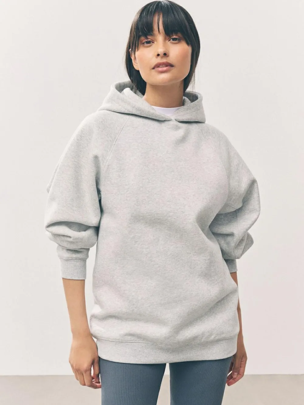 Best Next Relaxed Fit Heavyweight Longline Hoodie Grey