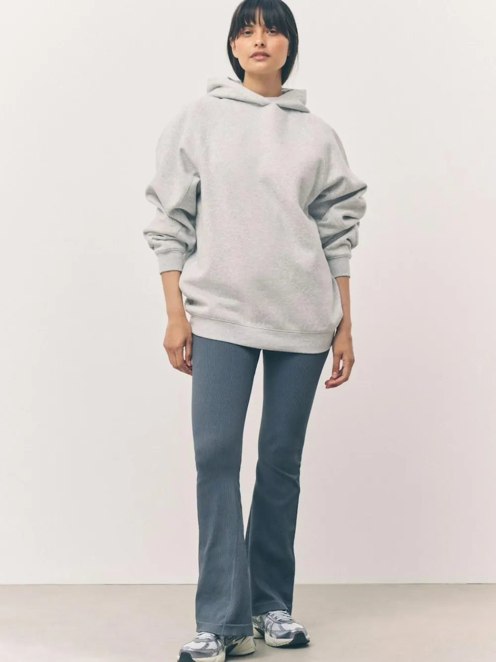 Best Next Relaxed Fit Heavyweight Longline Hoodie Grey