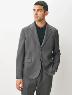 Discount Next Relaxed Fit Lyocell Suit Jacket Grey
