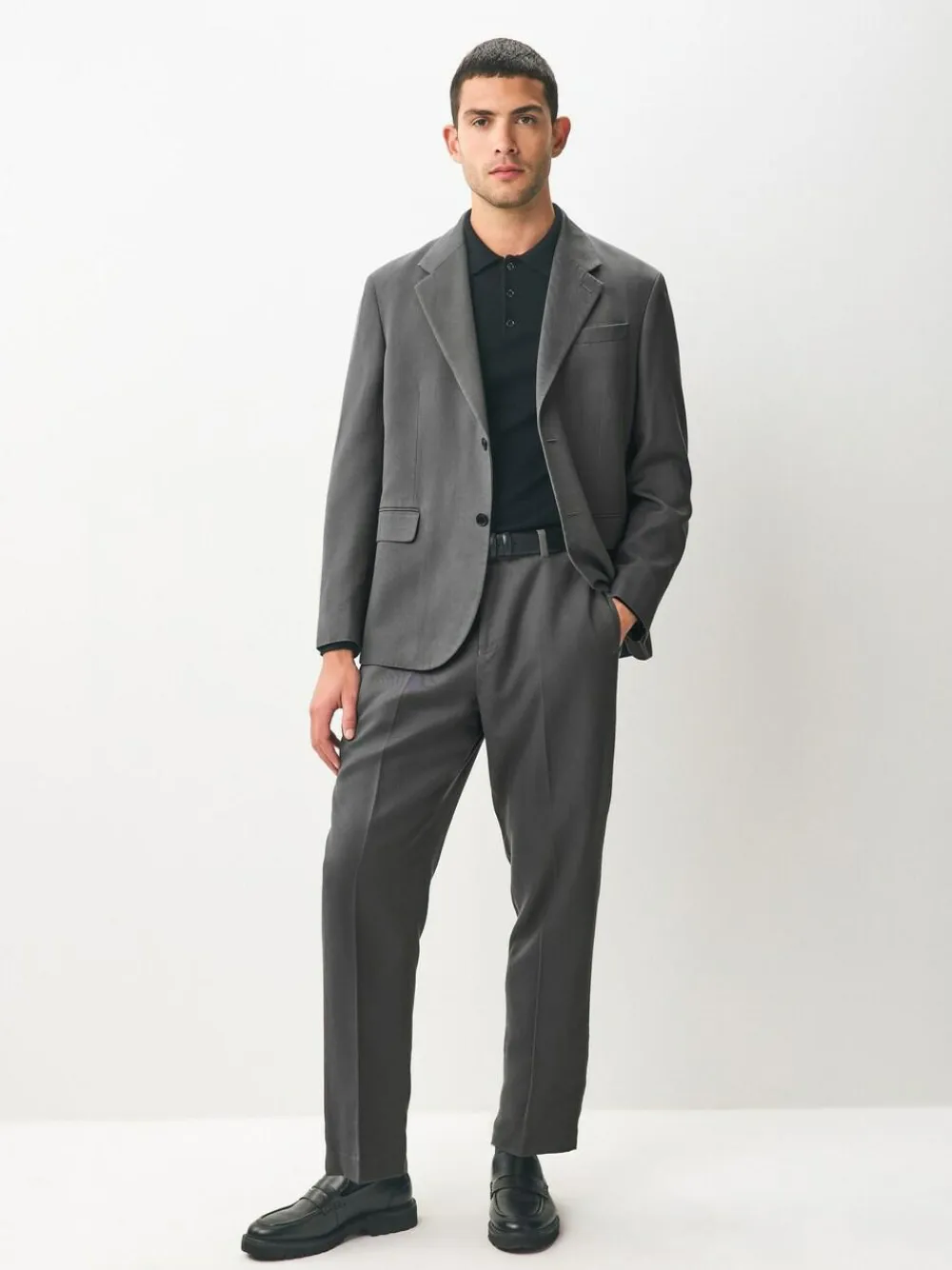 Discount Next Relaxed Fit Lyocell Suit Jacket Grey