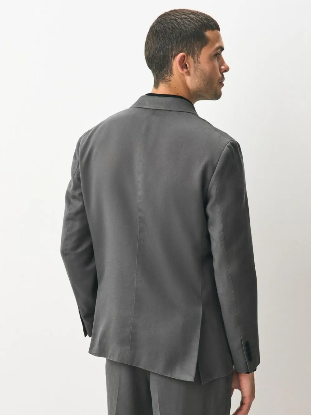 Discount Next Relaxed Fit Lyocell Suit Jacket Grey