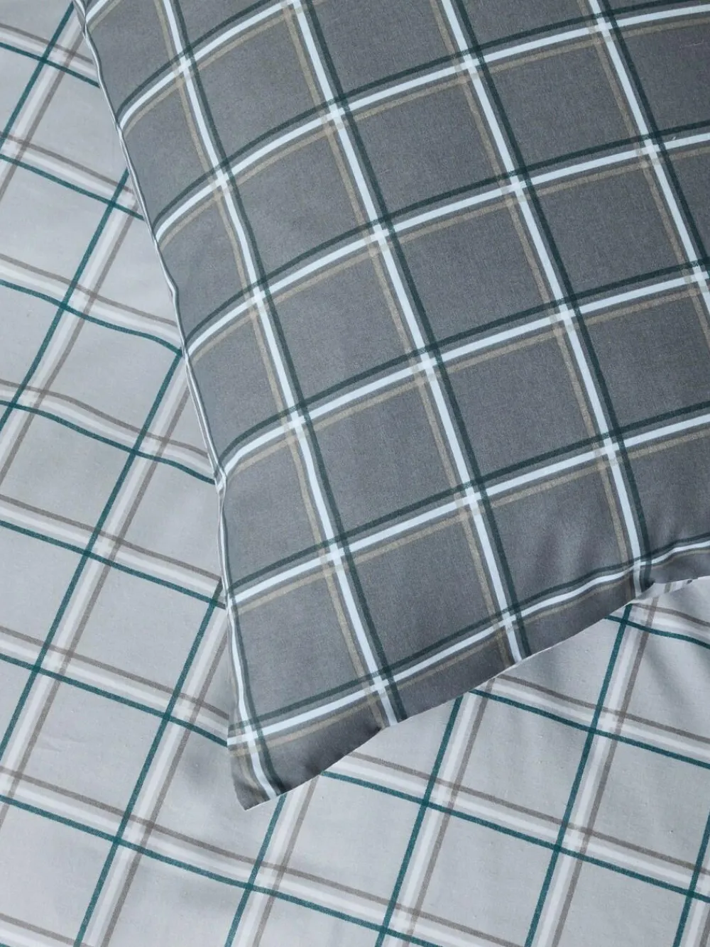 Next Grey Reversible Check Duvet Cover and Pillowcase Set^ Bedsets & Duvet Covers