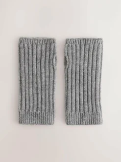 New Next Ribbed Handwarmer Gloves 1 Pack Grey