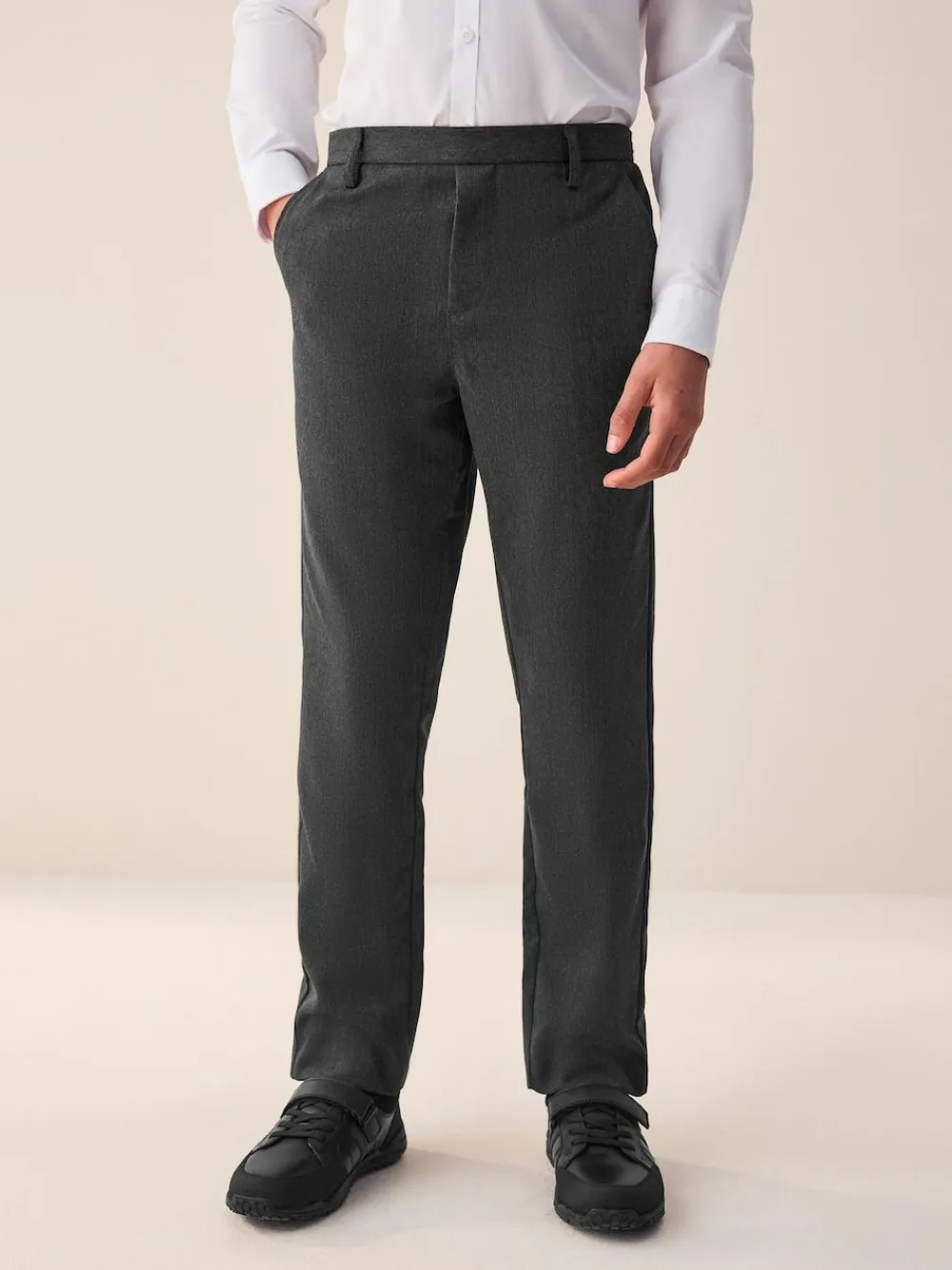 Next School Pull On Waist Straight Trousers (3-17yrs)^BOY Tznius Pants|Pants & Chinos
