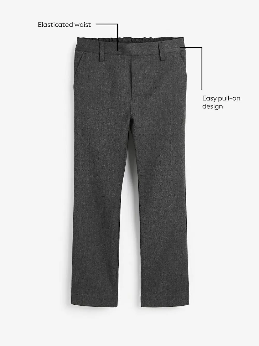 Next School Pull On Waist Straight Trousers (3-17yrs)^BOY Tznius Pants|Pants & Chinos