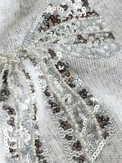 Next Grey Sequin Bow Jumper (3-16yrs)^ Knitwear & Sweaters|Knitwear