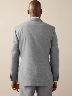 Outlet Next Grey Signature Cerruti Wool Puppytooth Double Breasted Suit Jacket