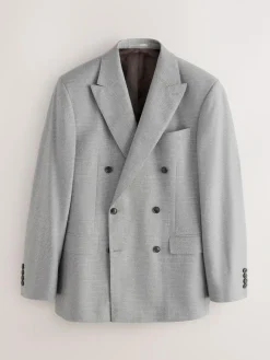 Outlet Next Grey Signature Cerruti Wool Puppytooth Double Breasted Suit Jacket