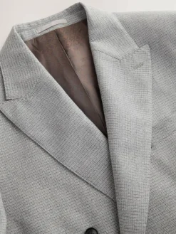 Outlet Next Grey Signature Cerruti Wool Puppytooth Double Breasted Suit Jacket
