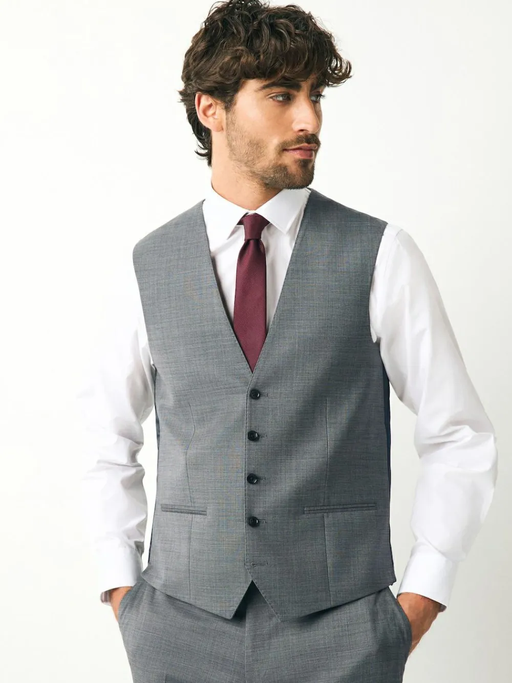 Sale Next Signature Cerutti !00% Italian Wool Suit Waistcoat Grey