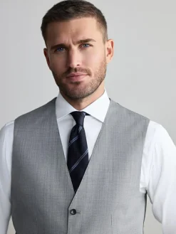 Online Next Grey Signature Nova Fides Wool Waistcoat