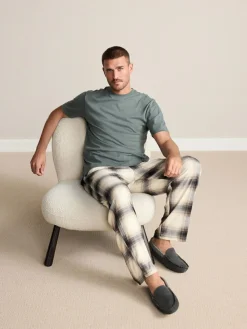 Next Signature Suede Fabric Trim Moccasin Slippers^ Slippers|Slippers