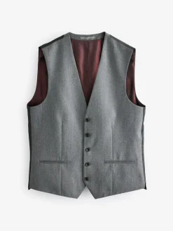 Next Signature Zignone Italian Wool Cashmere Blend Flannel Suit Waistcoat^ Vests