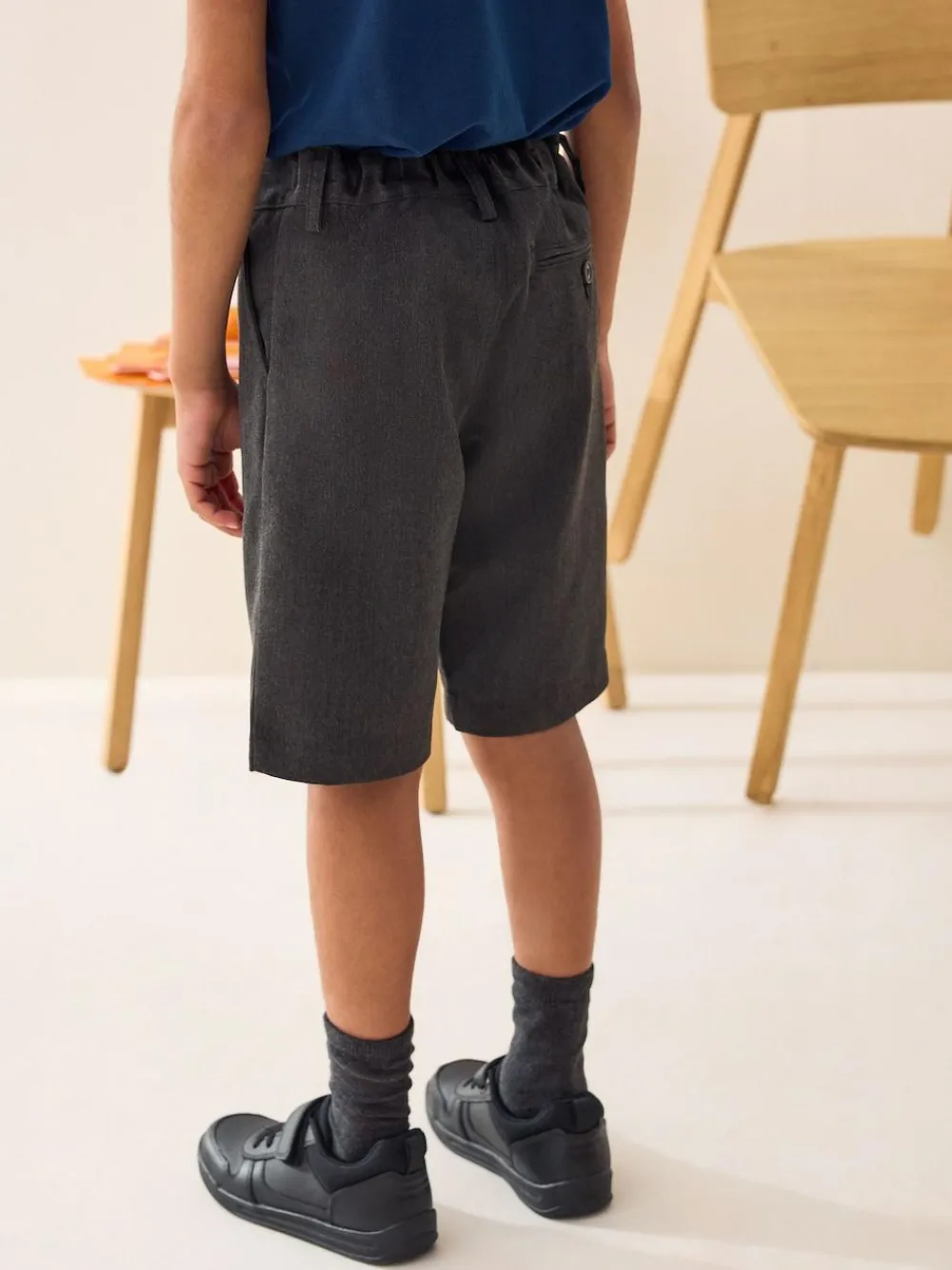Online Next Single Flat Front School Shorts (3-14yrs) Grey