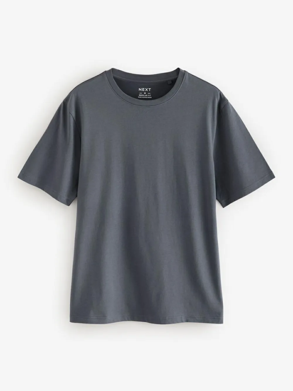 Next Grey Slate Regular Fit Essential Crew Neck Cotton T-Shirt^ Loungewear
