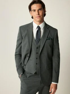 Best Next Slim Fit Flannel Suit Jacket Grey