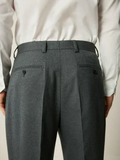 Clearance Next Slim Fit Flannel Suit Trousers Grey