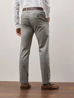 Discount Next Slim Fit Printed Belted Soft Touch Chino Trousers Grey