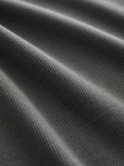 Online Next Slim Fit Ribbed Vest Grey