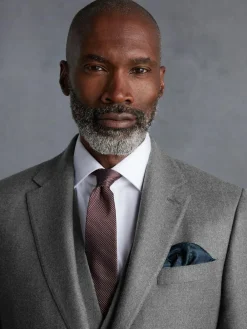 Next Slim Fit Signature Zignone Italian Wool Cashmere Blend Flannel Suit Jacket Grey