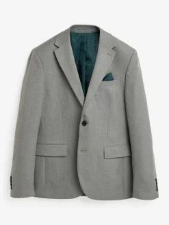 Next Grey Slim Fit Textured Suit Jacket^ Grey Suits|Blazers & Formal Jackets